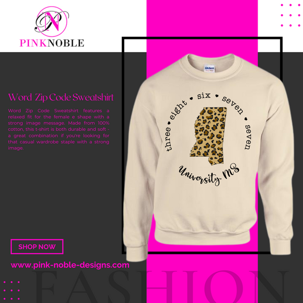 Word Zip Code Sweatshirt  (statement t-shirt)